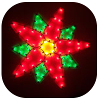 Poinsettia Decoration Christmas Street Light