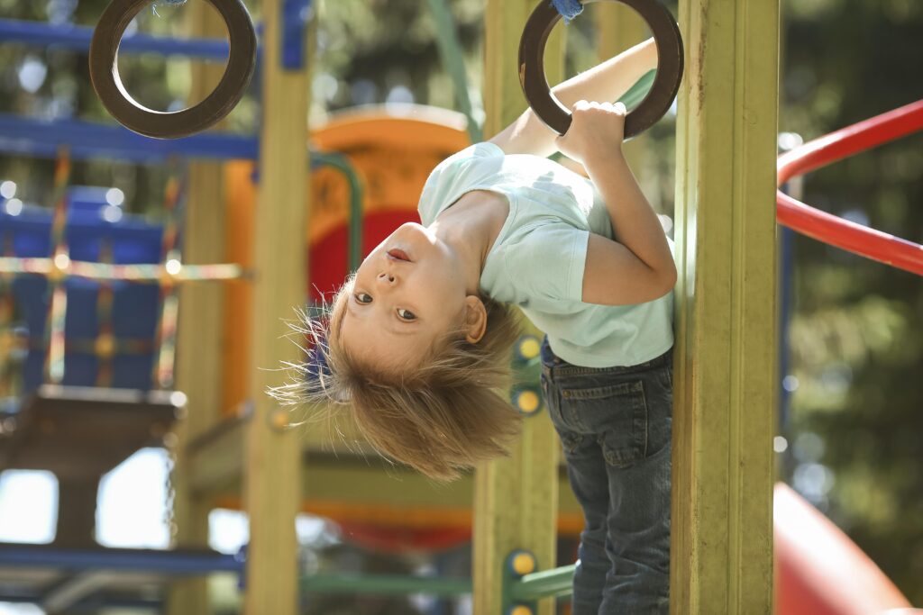 Image of a boy playing on a playground